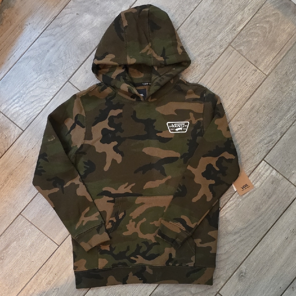 Vans Green and Brown Camouflage Hoodie